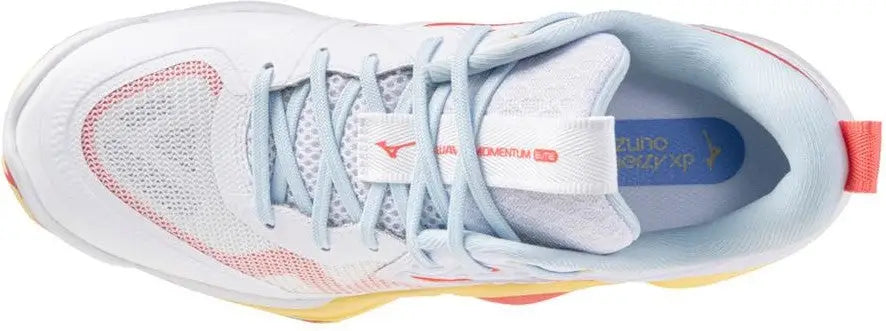 Mizuno 430341 Wave Momentum 4 Elite Women’s Volleyball Shoe - White Calypso Coral