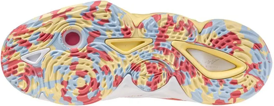 Mizuno 430341 Wave Momentum 4 Elite Women’s Volleyball Shoe - White Calypso Coral