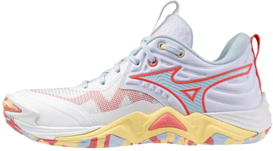 Mizuno 430341 Wave Momentum 4 Elite Women’s Volleyball Shoe - White Calypso Coral
