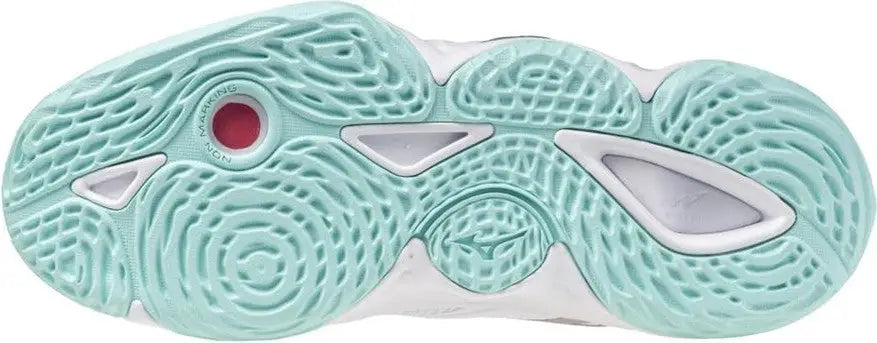 Mizuno 430341 Wave Momentum 4 Elite Women’s Volleyball Shoe - White Blue Tint