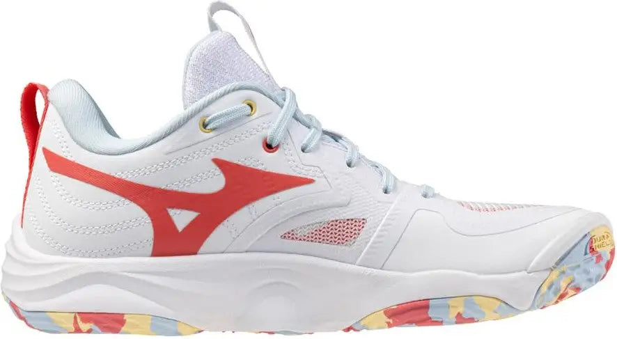 Mizuno 430341 Wave Momentum 4 Elite Women’s Volleyball Shoe - White Calypso Coral