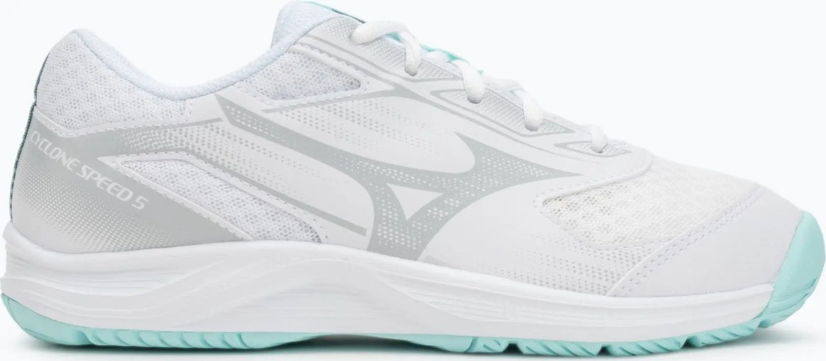 Mizuno 430342 Cyclone Speed 5 Women’s Vollyball Shoe - White Blue Tint