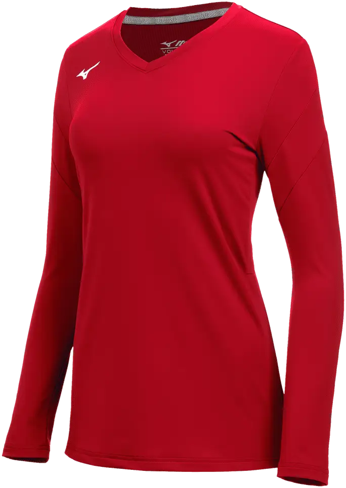 Mizuno 440765 Women’s Balboa 6 Long Sleeve Volleyball Jersey - Red