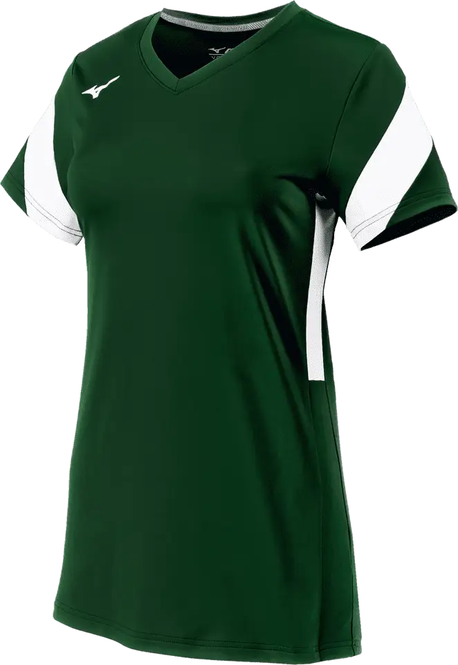 Mizuno 440766 Women’s Balboa 6 Short Sleeve Volleyball Jersey - Forest White