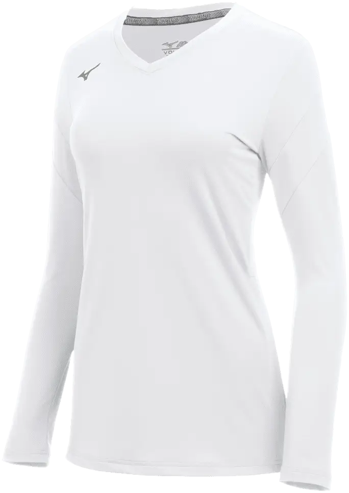 Mizuno 440767 Girls Balboa 6 Long Sleeve Volleyball Jersey - White