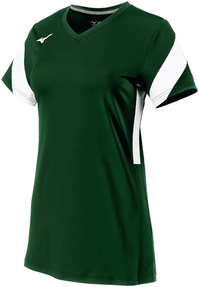Mizuno 440768 Girls Balboa 6 Short Sleeve Volleyball Jersey - Forest White