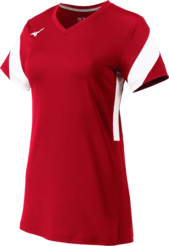 Mizuno 440768 Girls Balboa 6 Short Sleeve Volleyball Jersey - Red White