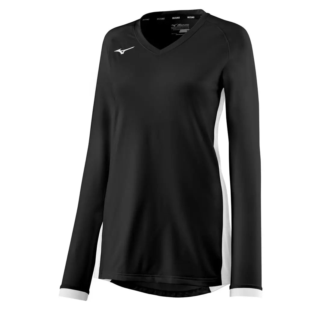 Mizuno 440851 Women’s Spike Long Sleeve Volleyball Jersey - Black-white