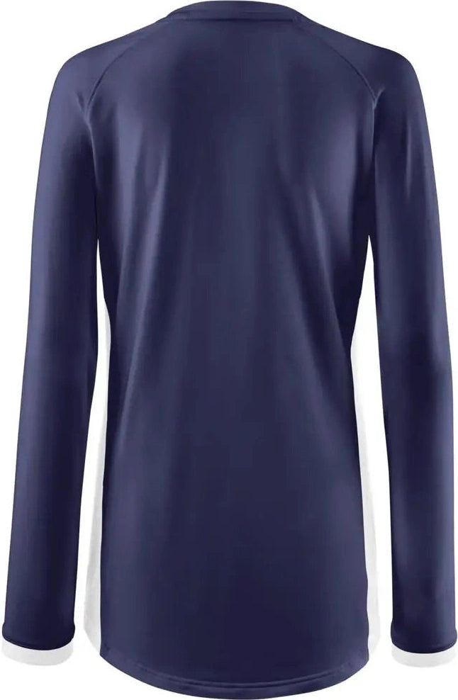 Mizuno 440851 Women’s Spike Long Sleeve Volleyball Jersey - Navy-white