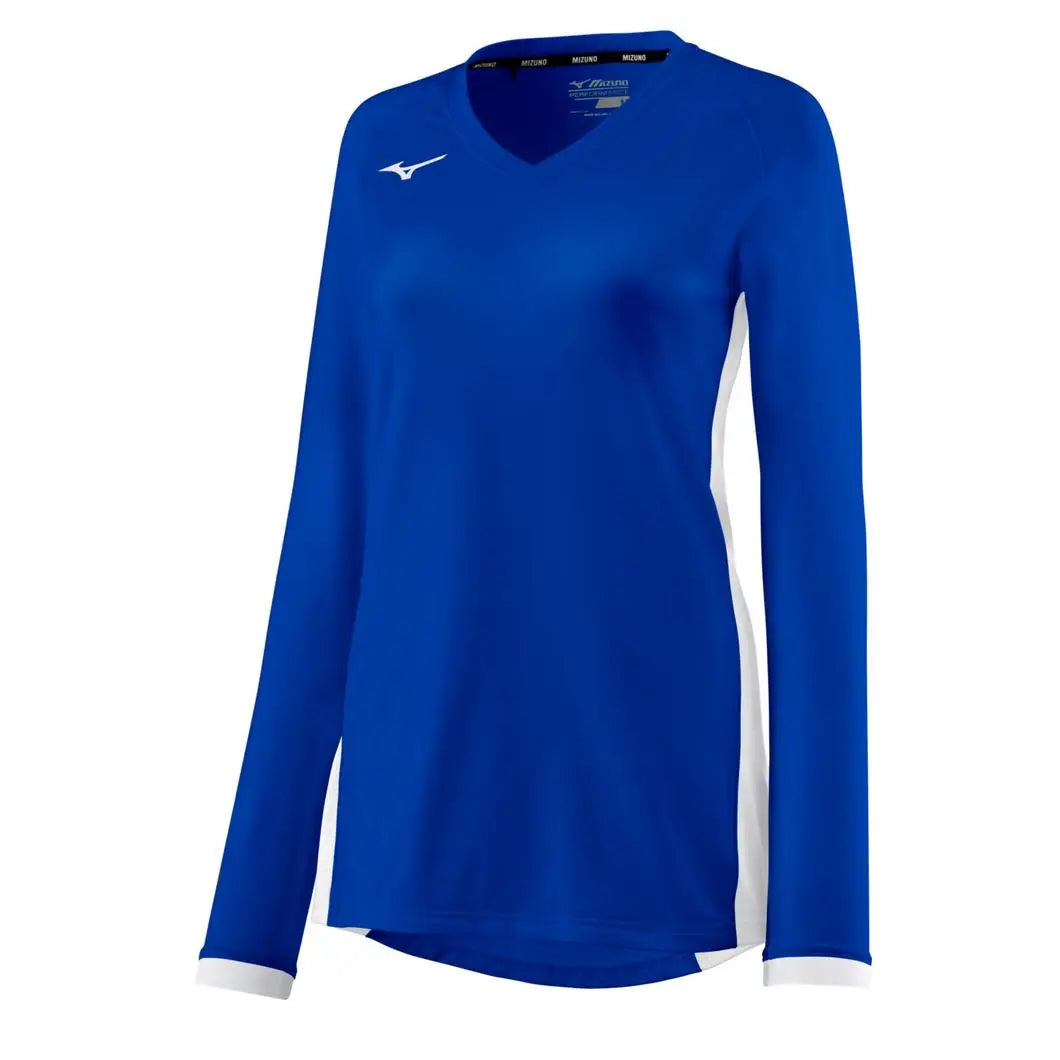 Mizuno 440851 Women’s Spike Long Sleeve Volleyball Jersey - Royal-white