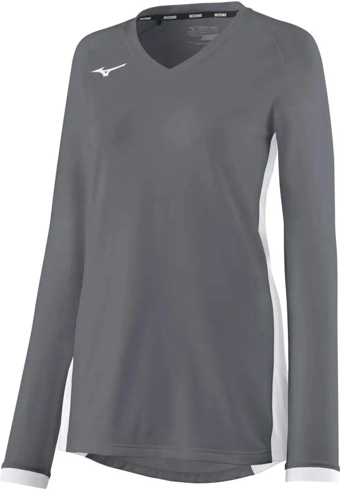 Mizuno 440851 Women’s Spike Long Sleeve Volleyball Jersey - Shade-white