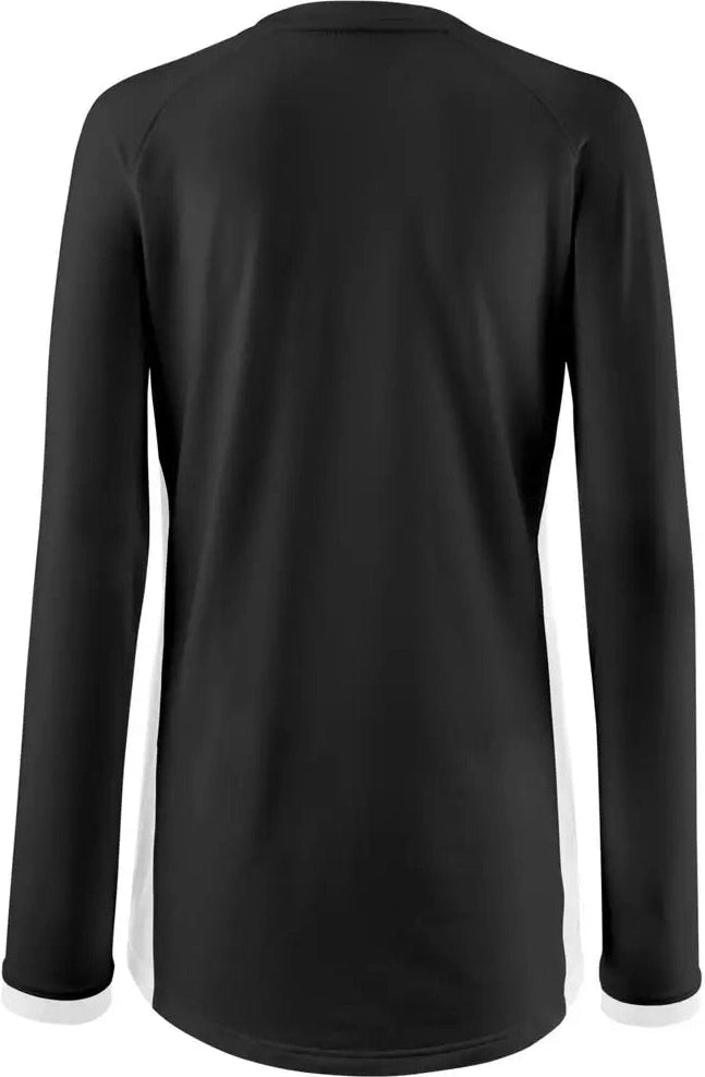 Mizuno 440852 Youth Girl’s Spike Long Sleeve Volleyball Jersey - Black-white