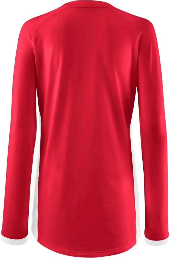 Mizuno 440852 Youth Girl’s Spike Long Sleeve Volleyball Jersey - Red-white