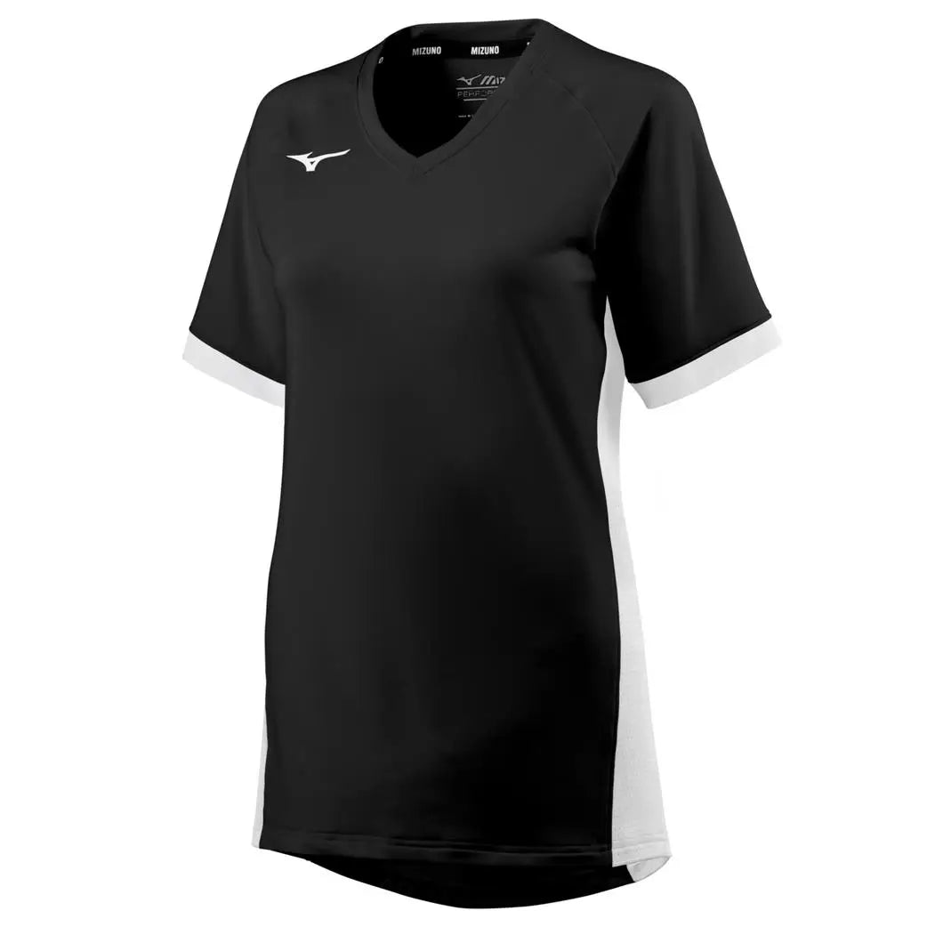 Mizuno 440853 Women’s Spike Short Sleeve Volleyball Jersey - Black-white