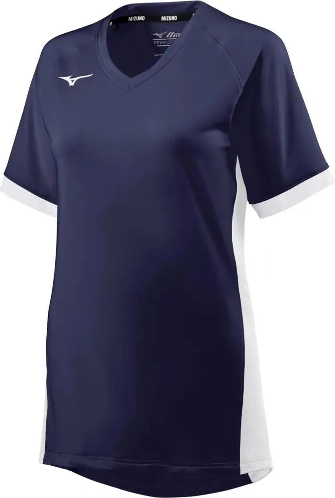 Mizuno 440853 Women’s Spike Short Sleeve Volleyball Jersey - Navy-white
