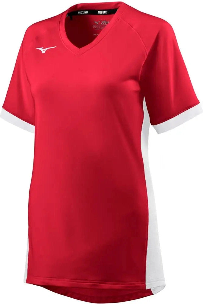 Mizuno 440853 Women’s Spike Short Sleeve Volleyball Jersey - Red-white