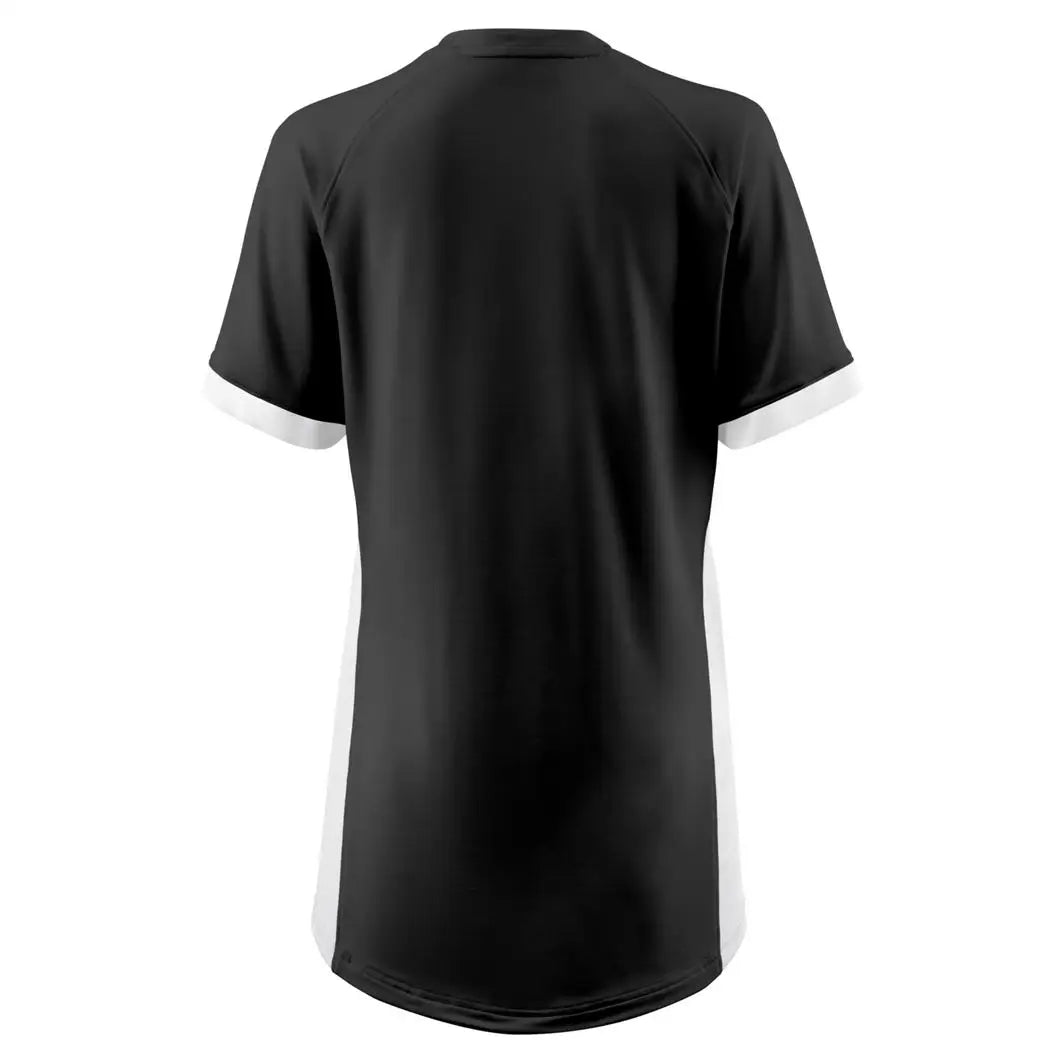 Mizuno 440854 Youth Girl’s Spike Short Sleeve Volleyball Jersey - Black-white