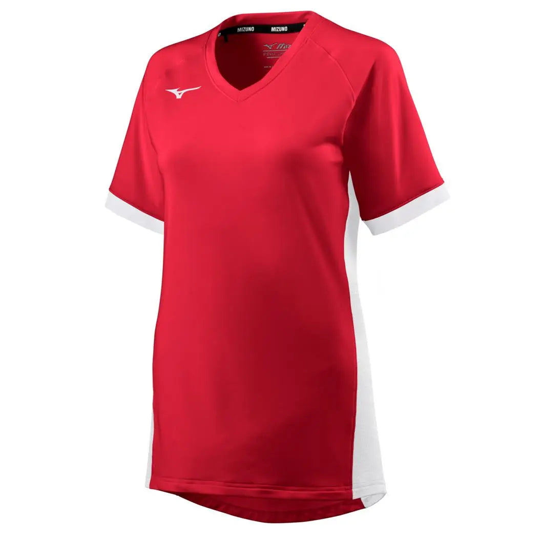 Mizuno 440854 Youth Girl’s Spike Short Sleeve Volleyball Jersey - Red-white
