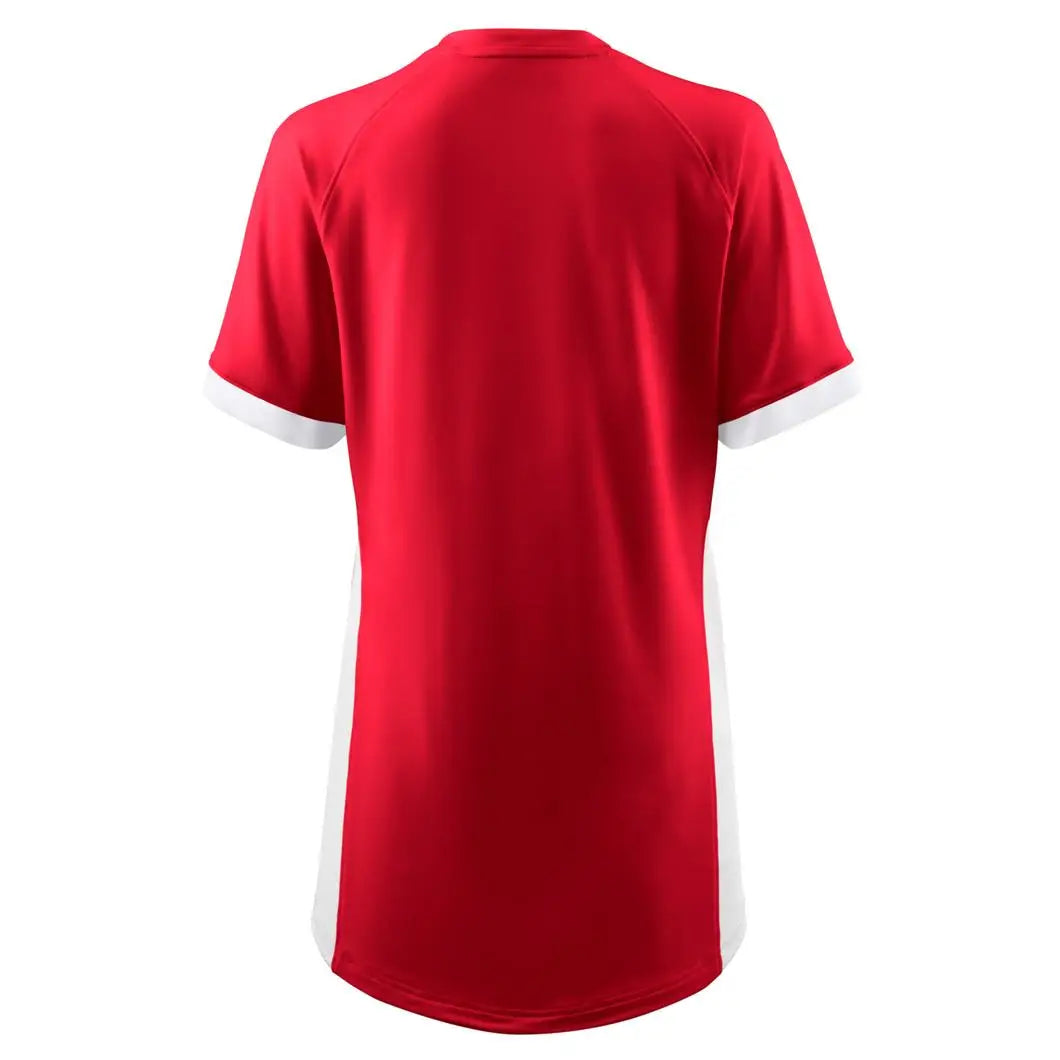 Mizuno 440854 Youth Girl’s Spike Short Sleeve Volleyball Jersey - Red-white