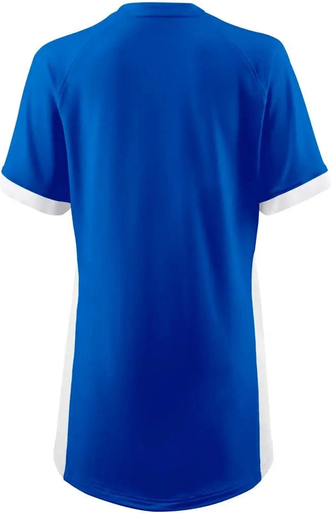 Mizuno 440854 Youth Girl’s Spike Short Sleeve Volleyball Jersey - Royal-white