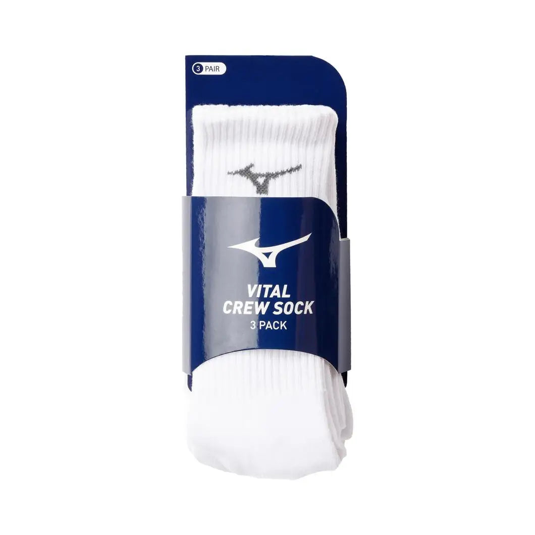 Mizuno 480209 Vital Crew Sock 3-pack - White