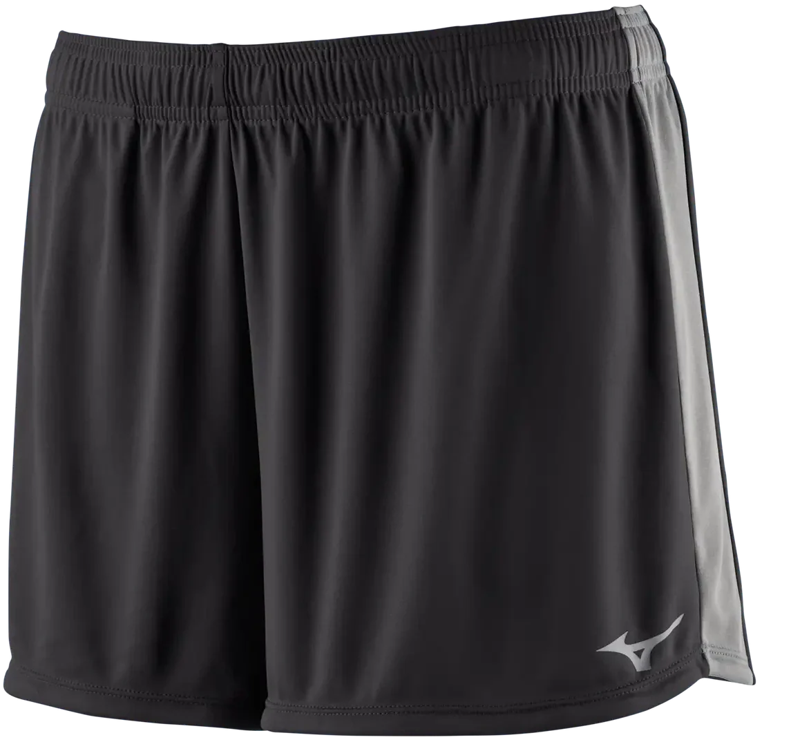 Mizuno 530199 Womens Icon 3.5’’ Short - Black-charcoal - Ladies Xxs