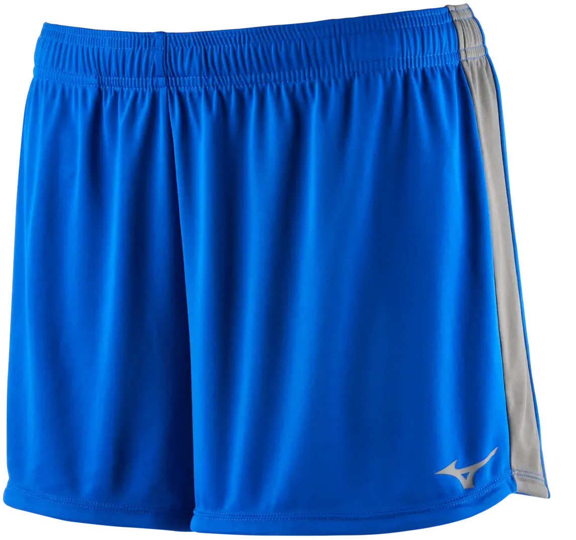 Mizuno 530199 Womens Icon 3.5’’ Short - Royal-charcoal - Ladies Xxs