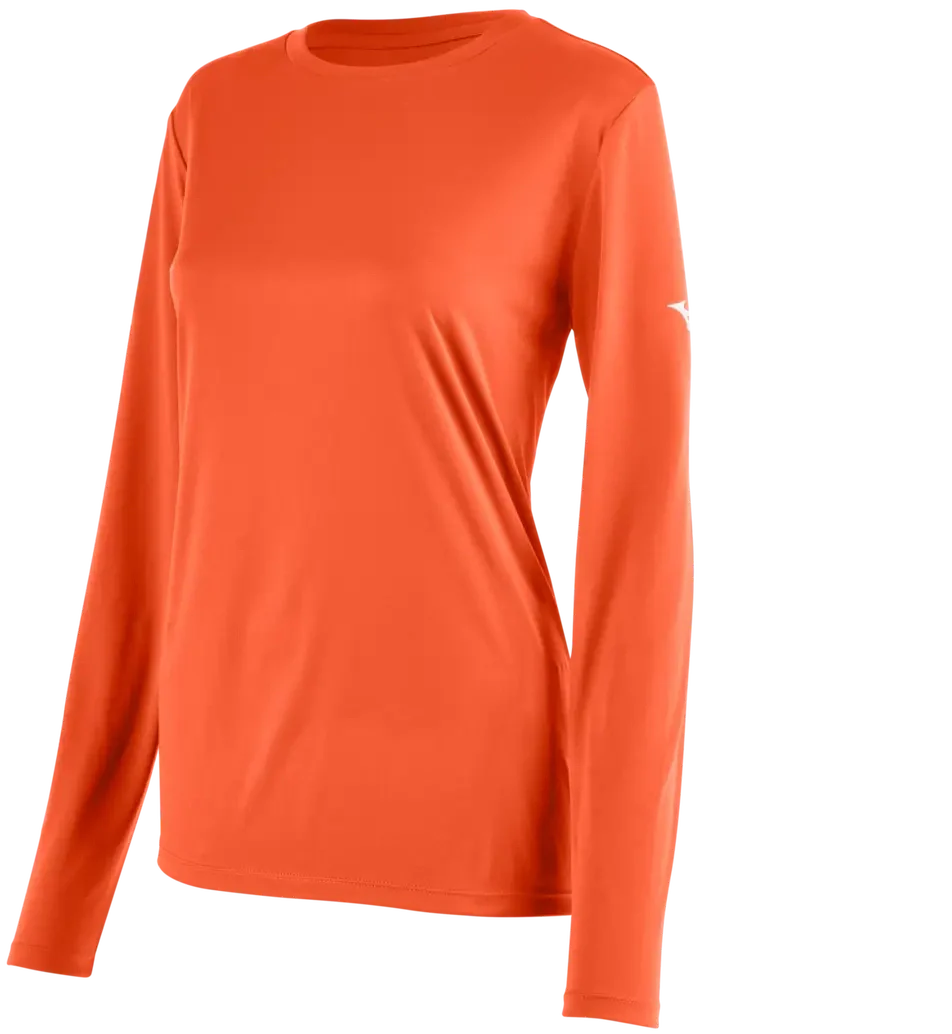 Mizuno 530207 Women’s Nxt Long Sleeve Tee - Orange - Ladies Xs