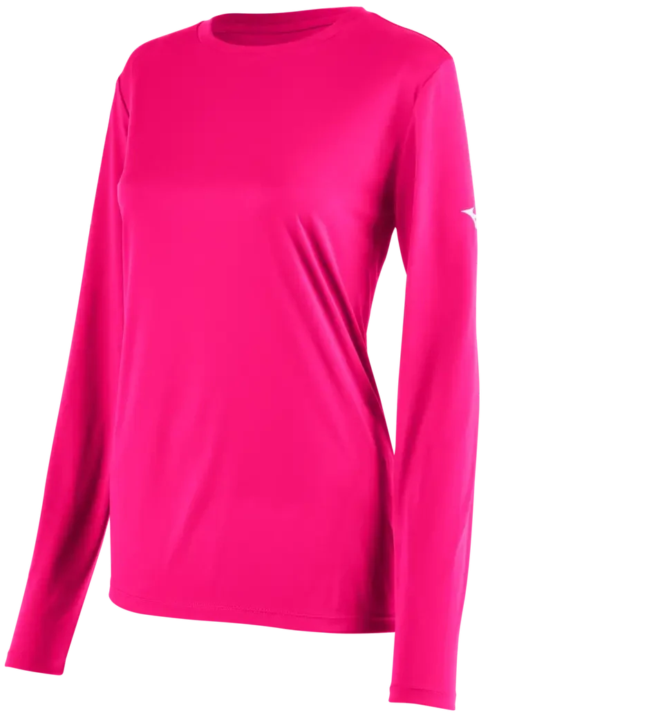Mizuno 530207 Women’s Nxt Long Sleeve Tee - Shocking Pink - Ladies Xs