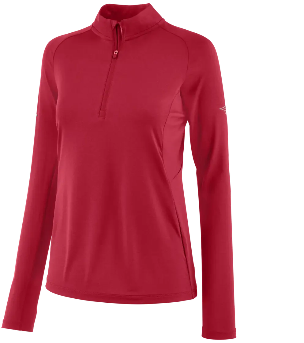 Mizuno 530242 Women’s Performance 1/4 Zip - Red - Ladies Xs