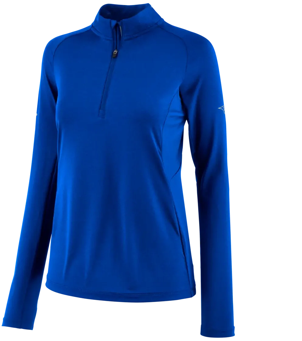 Mizuno 530242 Women’s Performance 1/4 Zip - Royal - Ladies Xs