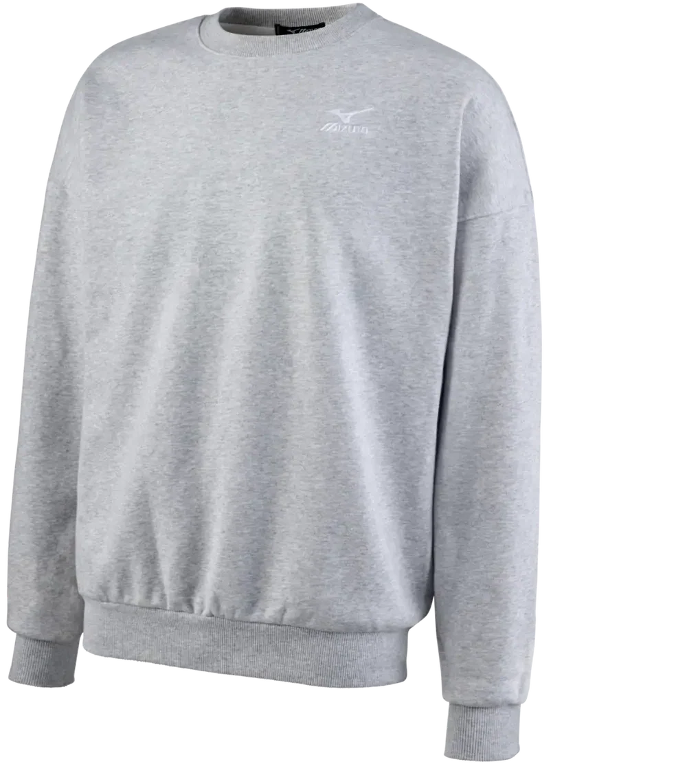 Mizuno 530274 Varsity Crew Sweatshirt - Heathered Grey - Adult Xxs