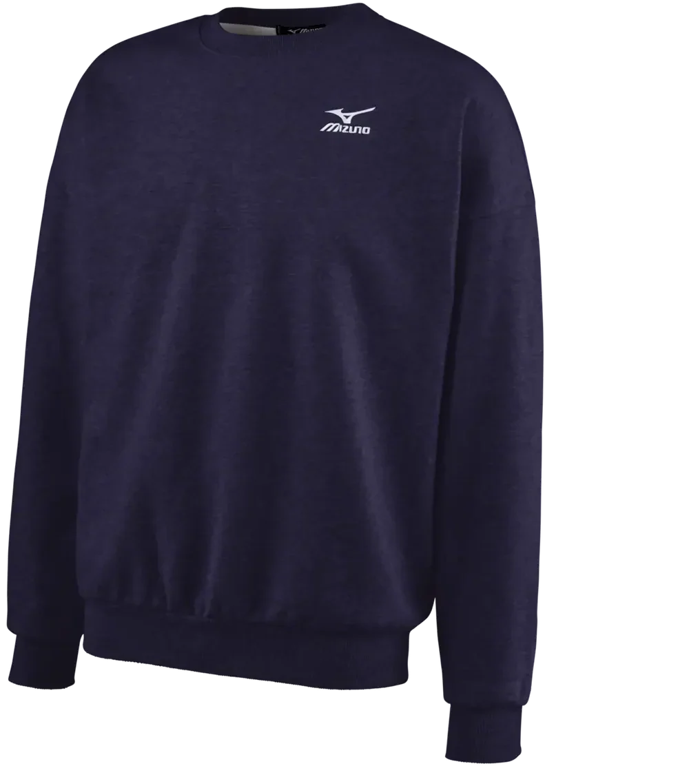 Mizuno 530274 Varsity Crew Sweatshirt - Heathered Navy