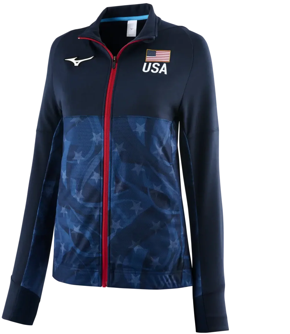 Mizuno 530305 Women’s Paris Athlete Hybrid Jacket - Stars Stripes - & / Ladies Xs