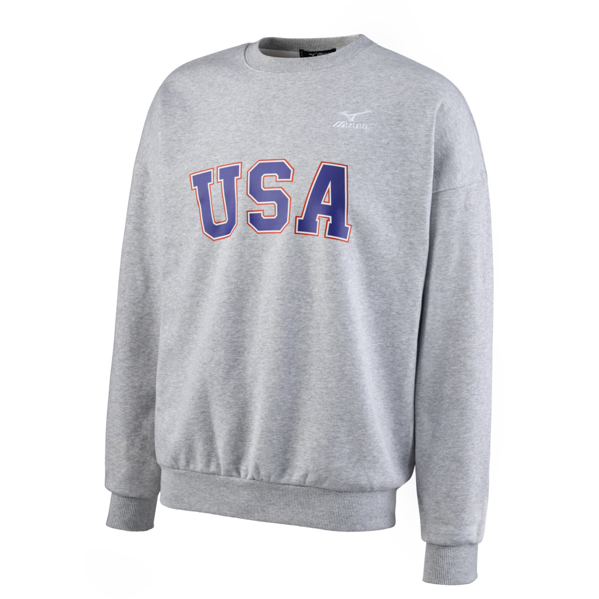 Mizuno 530341 Limited Edition Usa Varsity Crew Neck Sweatshirt - Heather Gray - Adult 3xl