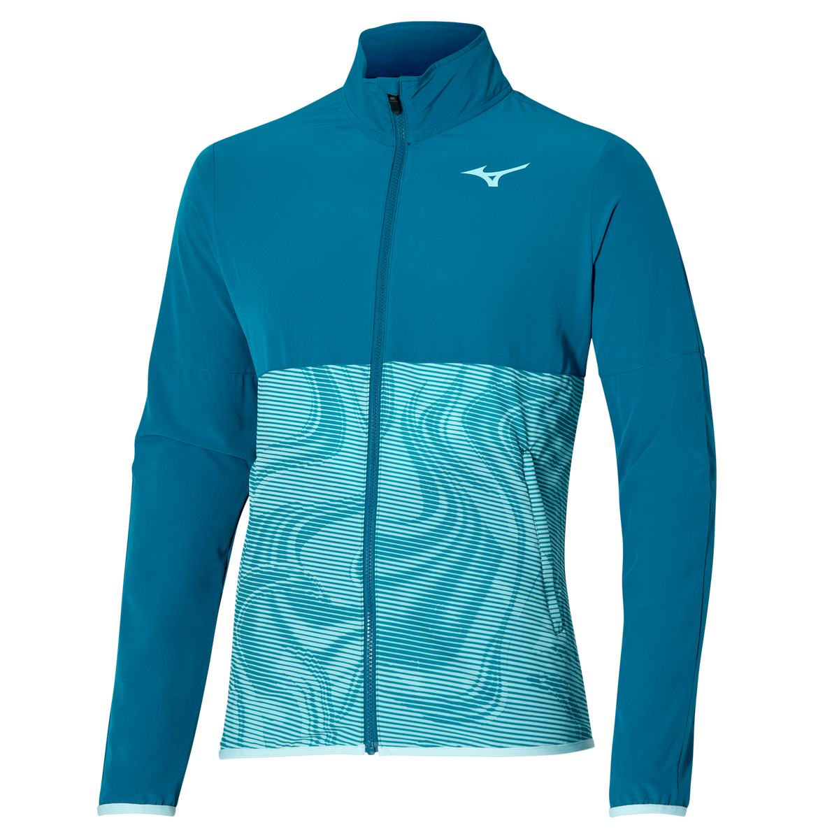 Mizuno 550056 Men’s Printed Tennis Jacket - Moroccan Blue - Adult 2xl