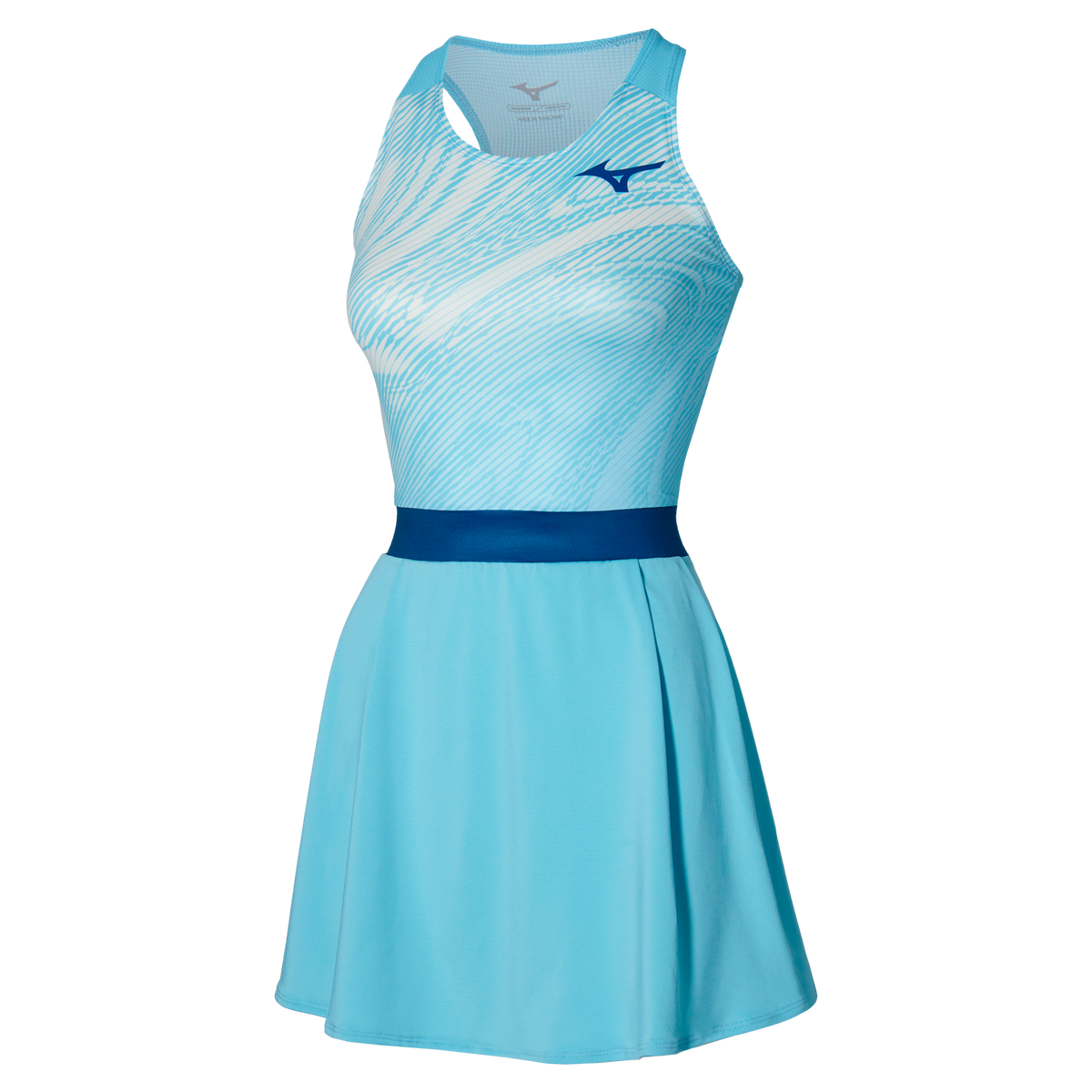 Mizuno 550068 Women’s Printed Flying Tennis Dress - Blue Glow - Ladies Xl