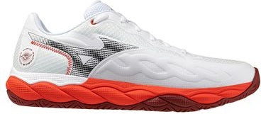 Mizuno 550075 Wave Enforce Court Ac Men’s Racquet Sports Shoe - White-fiery Red
