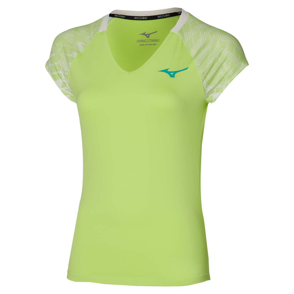 Mizuno 550086 Racquet Sports Women’s Printed Tee - Neo Lime - Ladies Xl