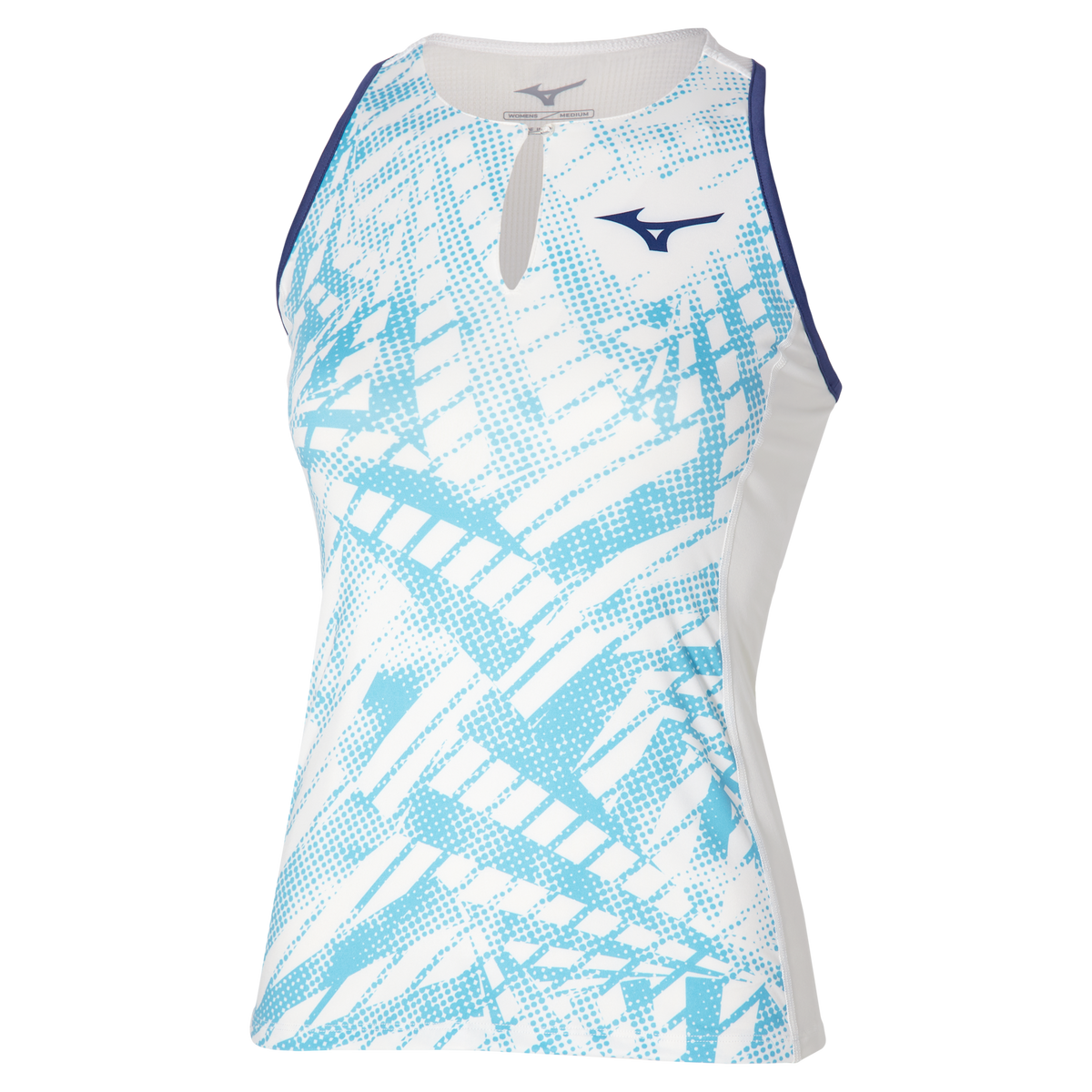 Mizuno 550087 Racquet Sports Women’s Printed Tank - White - Ladies Xl