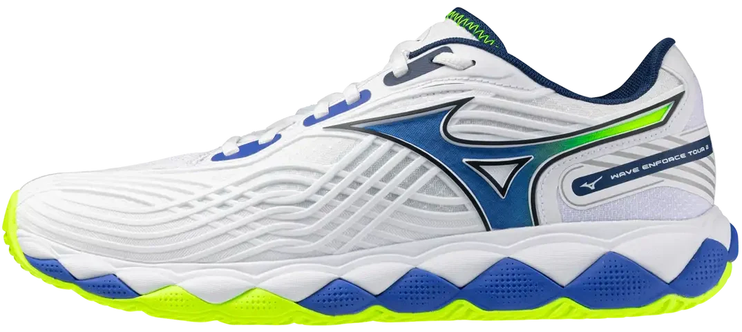 Mizuno 550094 Wave Enforce Tour 2 Ac Men’s Racquet Sports Shoe - White-dazzling Blue - 7
