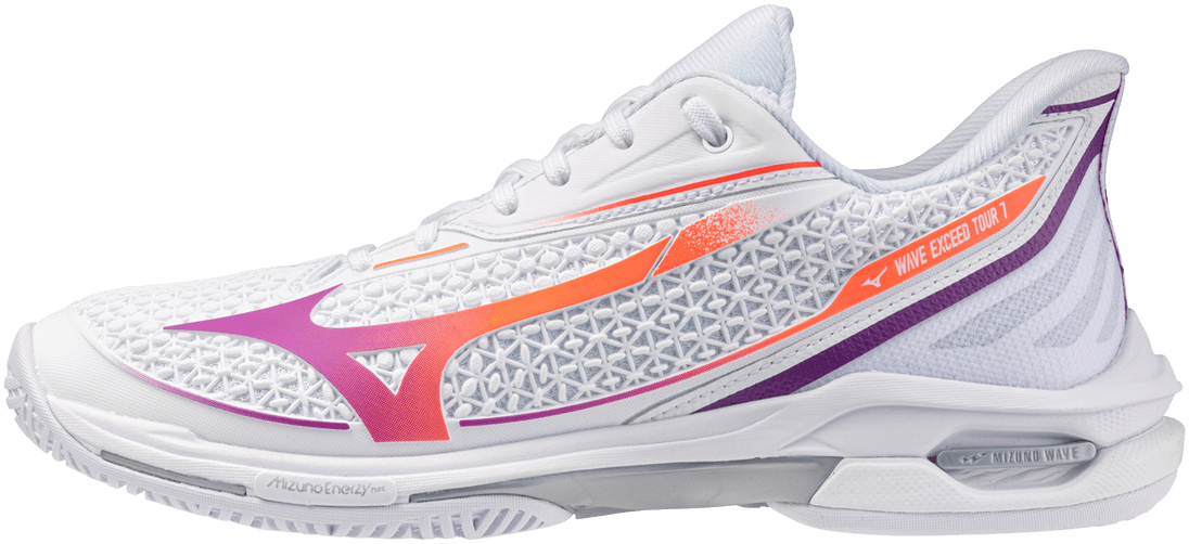 Mizuno 550119 Wave Exceed Tour 7 Ac Women Tennis Shoes - White Dahlia