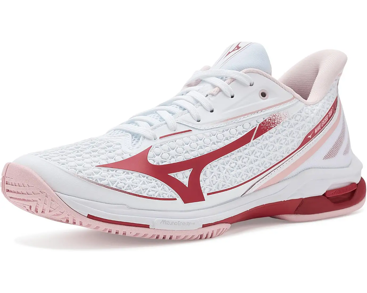 Mizuno 550119 Wave Exceed Tour 7 Ac Women Tennis Shoes - White Fiery Red