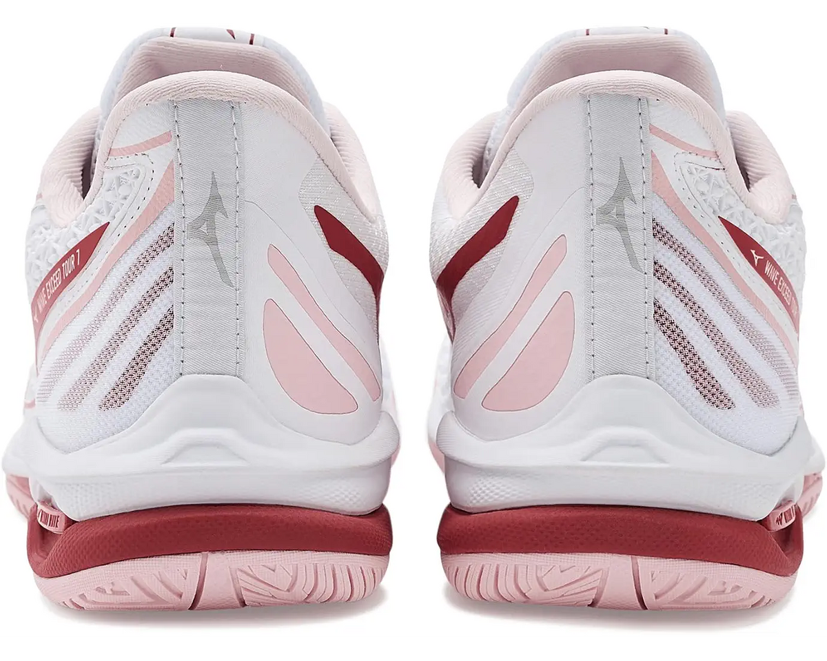 Mizuno 550119 Wave Exceed Tour 7 Ac Women Tennis Shoes - White Fiery Red
