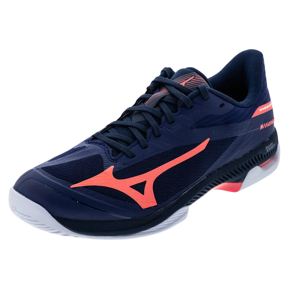 Mizuno 550127 Wave Exceed Court Ac Men Tennis Shoes - Beacon Blue Lava Orange