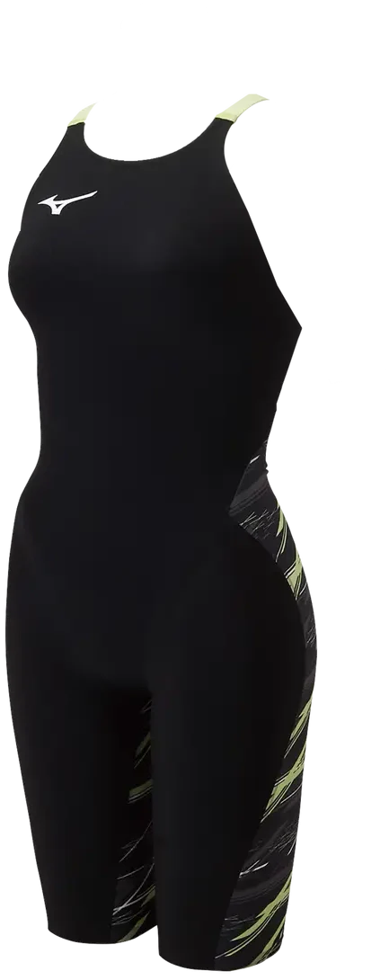 Mizuno 570071 Women’s Gx-sonic Neo Streamline (sl) Technical Swimsuit - Black-green - Youth Xxs