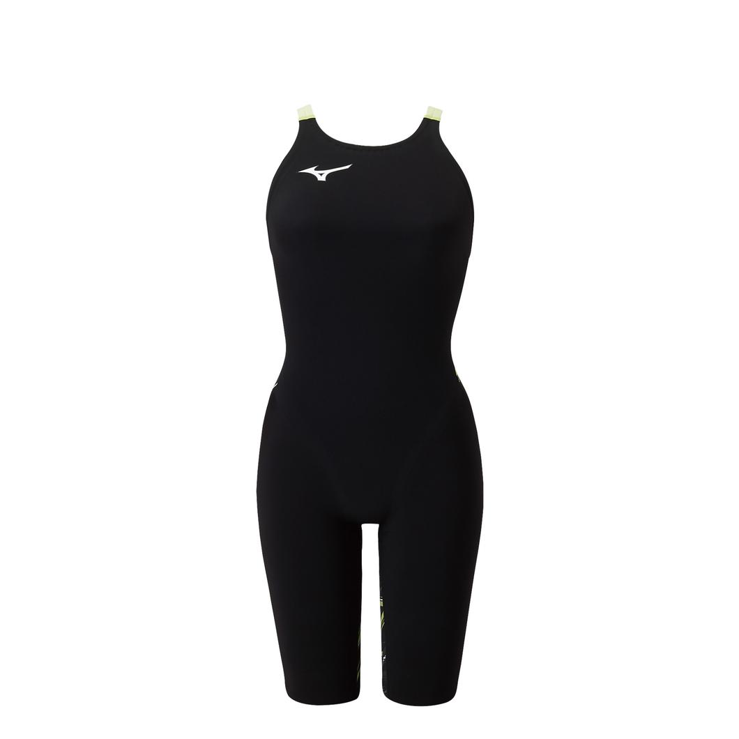 Mizuno 570072 Women’s Gx-sonic Neo All Generation (ag) Technical Swimsuit - Pure Black-green