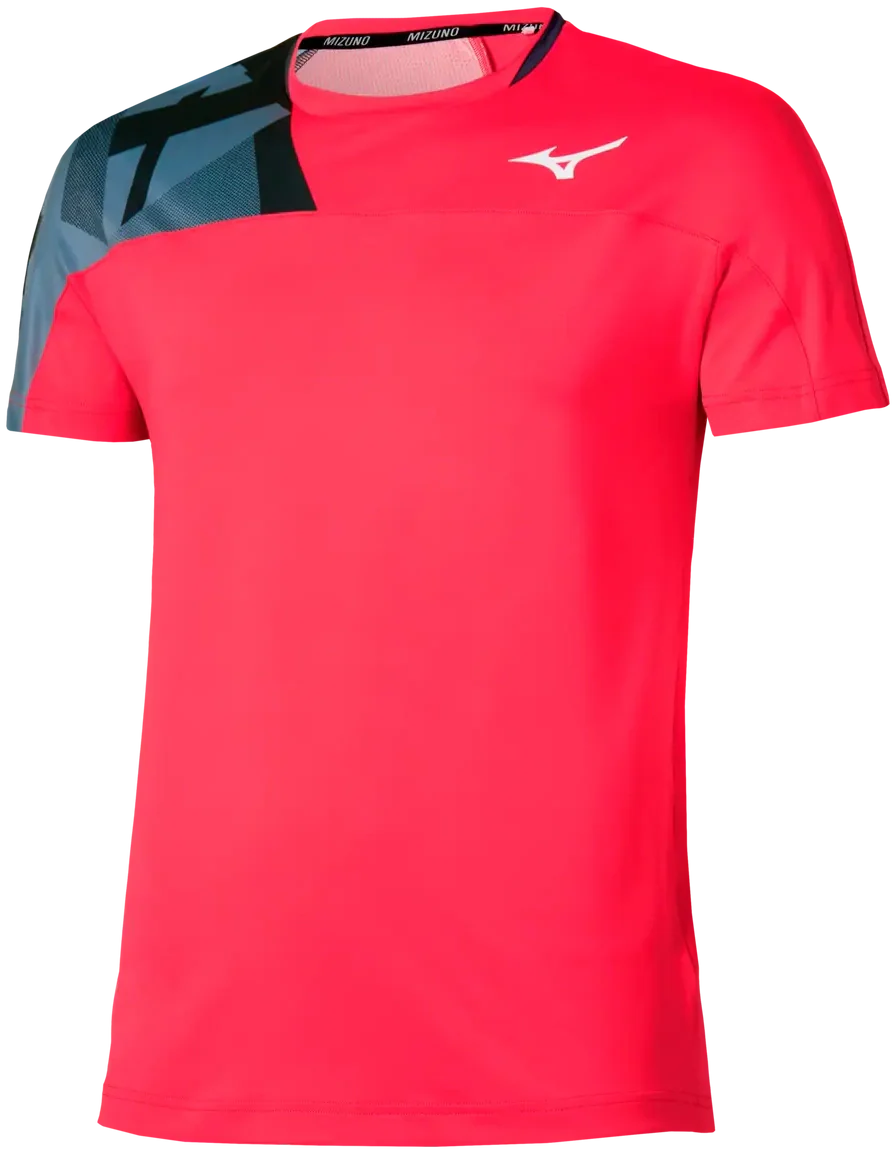 Mizuno 650004 Racquet Sports Men’s Shadow Tee - Vibrant Red - Adult s