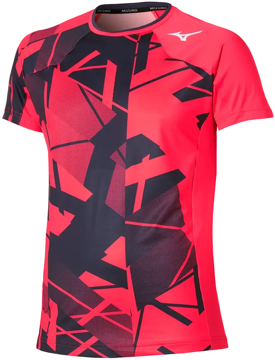 Mizuno 650005 Racquet Sports Men’s Shadow Graphic Tee - Vibrant Red - Adult s
