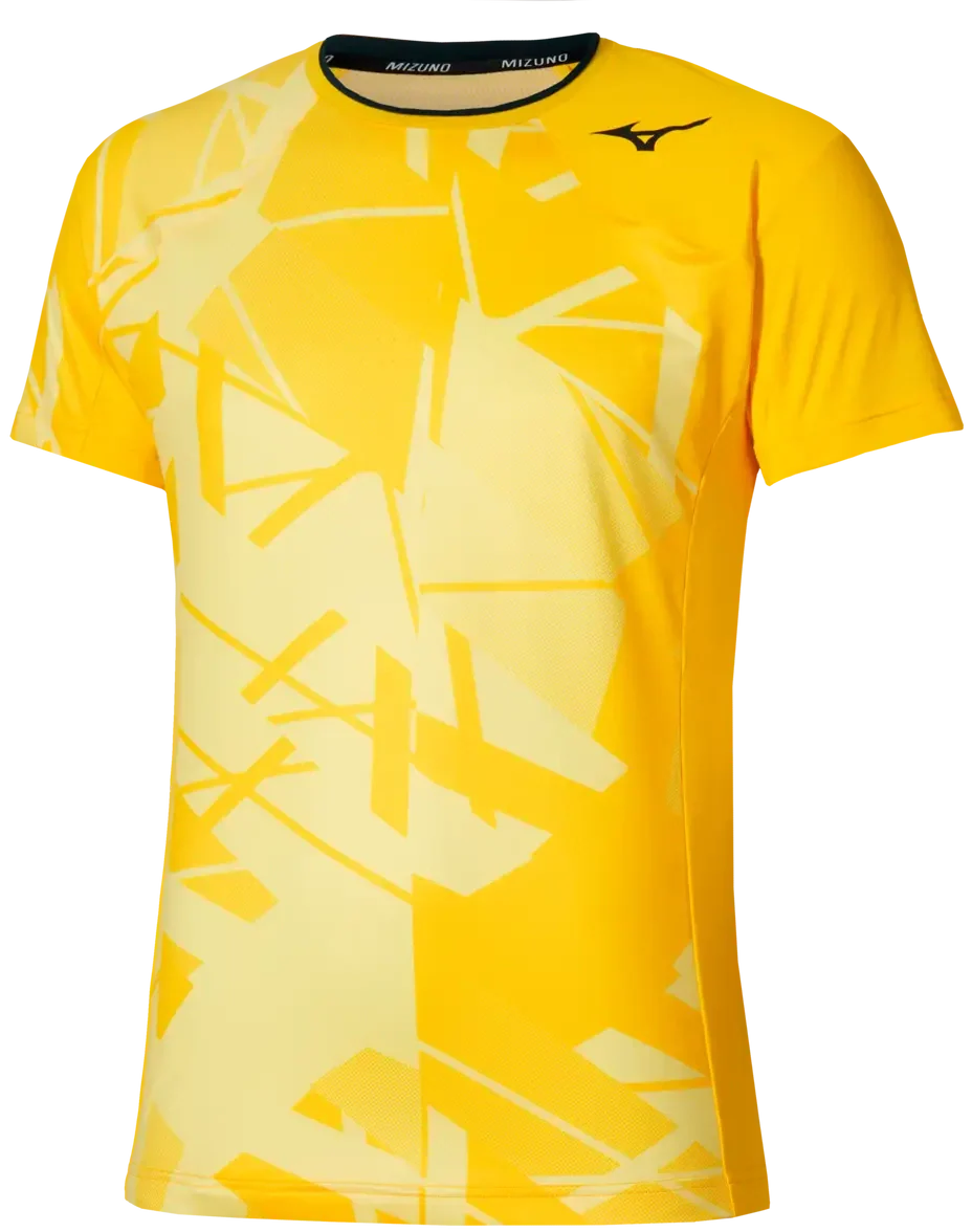 Mizuno 650005 Racquet Sports Men’s Shadow Graphic Tee - Vibrant Yellow - Adult s